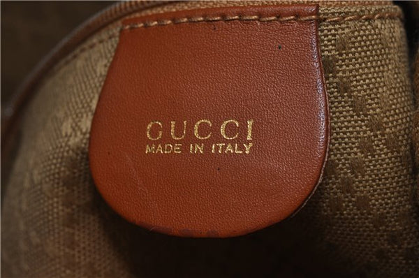 Authentic GUCCI Vintage Shoulder Bag Leather Brown 5054F