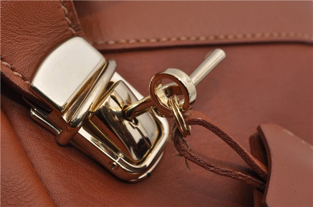 Authentic GUCCI Vintage Shoulder Bag Leather Brown 5054F