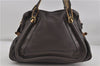 Authentic Chloe Paraty 2Way Shoulder Hand Bag Gray 5055D