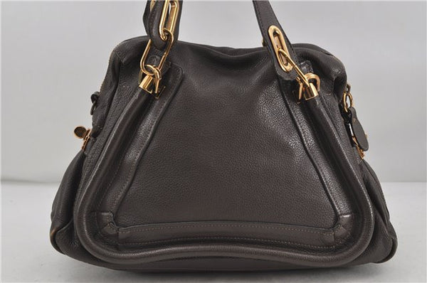 Authentic Chloe Paraty 2Way Shoulder Hand Bag Gray 5055D