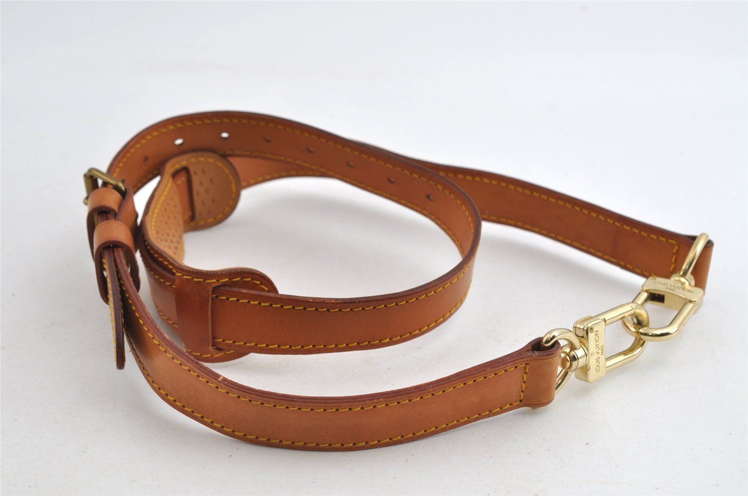 Authentic Louis Vuitton Leather Shoulder Strap Beige 35.8-42.9