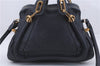 Authentic Chloe Paraty 2Way Shoulder Hand Bag Navy Blue 5056D