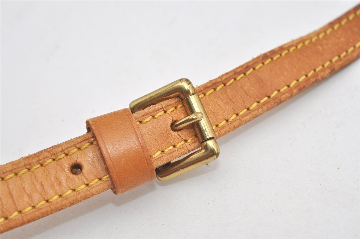 Authentic Louis Vuitton Leather Shoulder Strap Beige 39.4-46.9