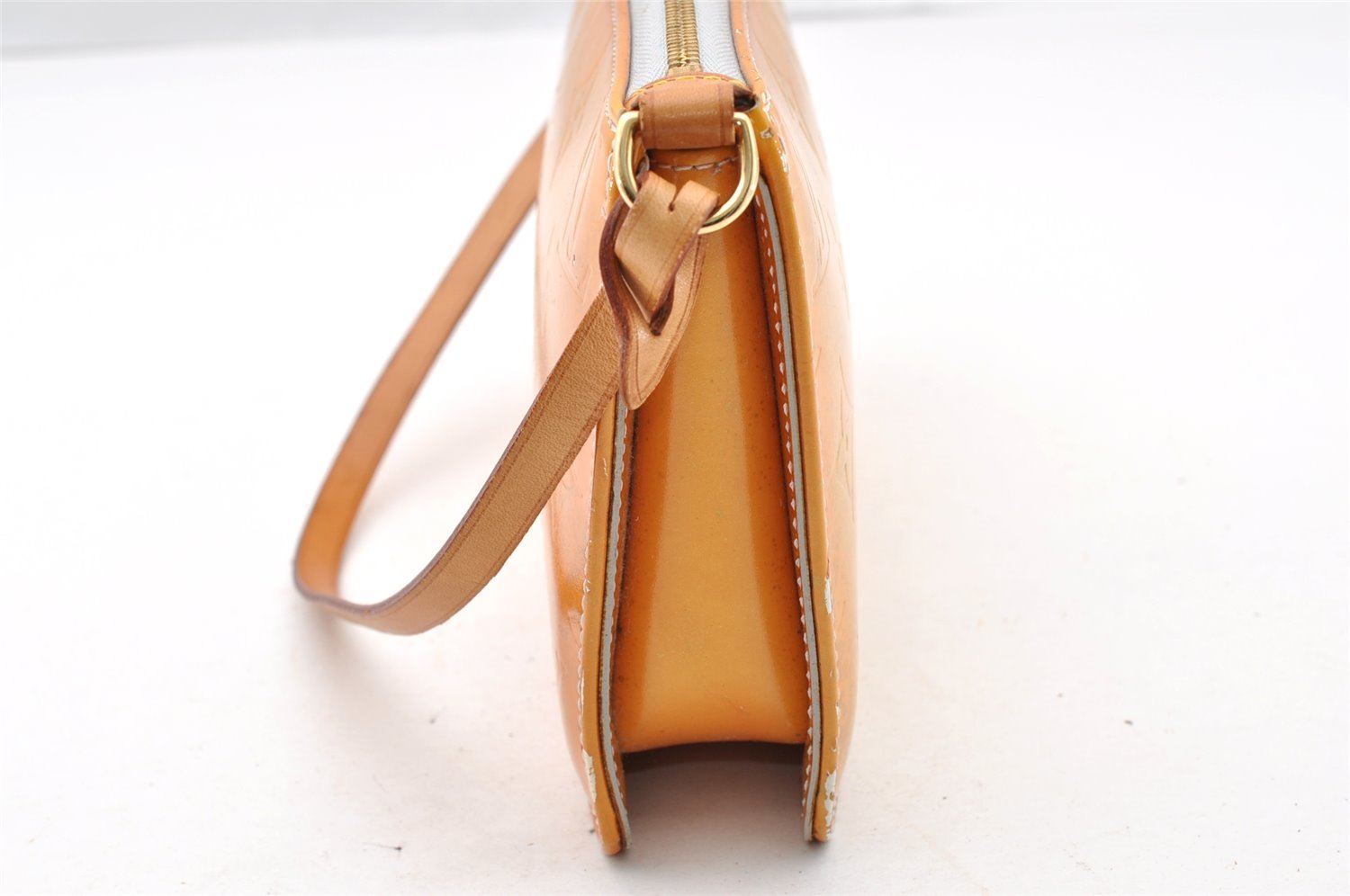 Authentic Louis Vuitton Vernis Lexington Hand Bag Pouch Yellow M91056 LV 5057I