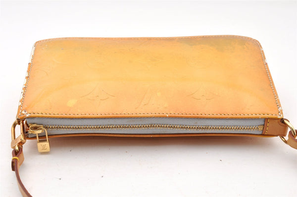 Authentic Louis Vuitton Vernis Lexington Hand Bag Pouch Yellow M91056 LV 5057I