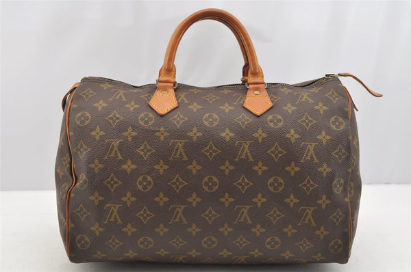 Authentic Louis Vuitton Monogram Speedy 35 Hand Boston Bag M41524 LV 5058I