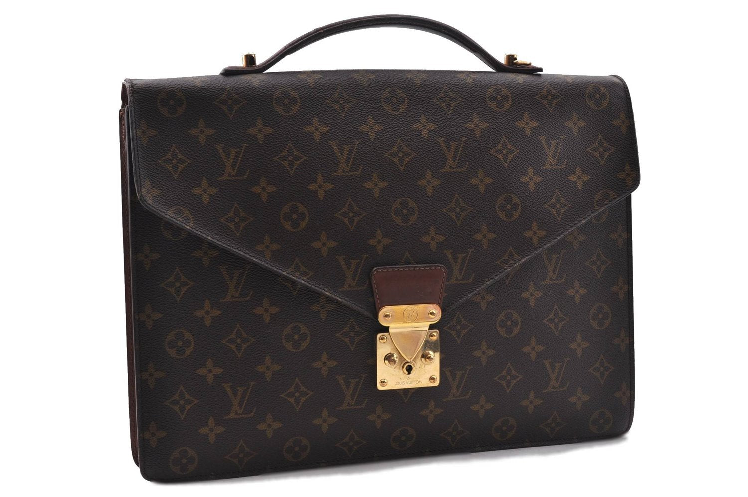 Auth LOUIS VUITTON Monogram Porte Documents Bandouliere M53338 Briefcase 5060C