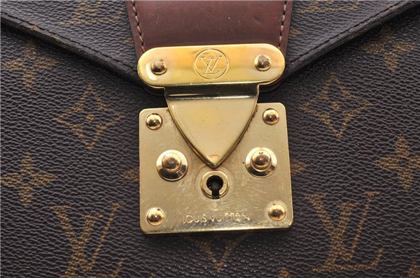Auth LOUIS VUITTON Monogram Porte Documents Bandouliere M53338 Briefcase 5060C