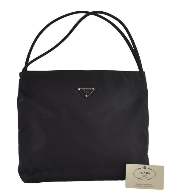 Authentic PRADA Nylon Tessuto City Shoulder Tote Bag B6242 Black 5066D