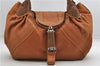 Authentic FENDI Spy Bag Shoulder Hand Bag Leather Brown 5067D