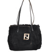 Authentic FENDI Vintage Shoulder Tote Bag Purse Fur Leather Black 5068I