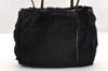 Authentic FENDI Vintage Shoulder Tote Bag Purse Fur Leather Black 5068I