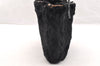 Authentic FENDI Vintage Shoulder Tote Bag Purse Fur Leather Black 5068I