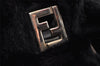 Authentic FENDI Vintage Shoulder Tote Bag Purse Fur Leather Black 5068I