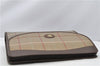 Authentic Burberrys Check Clutch Documents Case Canvas Leather Khaki Green 5070F