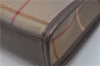 Authentic Burberrys Check Clutch Documents Case Canvas Leather Khaki Green 5070F