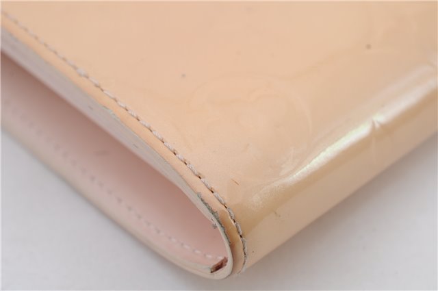 Authentic LOUIS VUITTON Vernis Portefeuille Sarah Wallet Beige M91522 LV 5073C