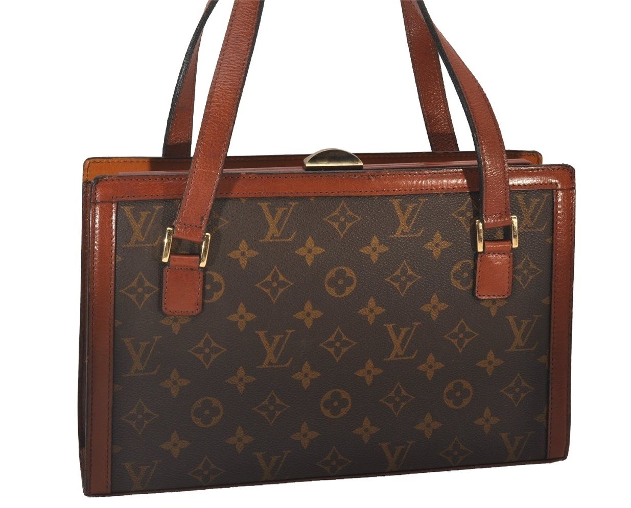 Auth Louis Vuitton Monogram Sac Bavolet Shoulder Hand Bag Old Model LV 5074I