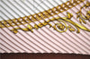 Authentic HERMES Pleats Scarf "LAPROMENADE DE LONGCHAMPS" Silk Pink Box 5075B