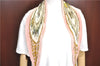 Authentic HERMES Pleats Scarf "LAPROMENADE DE LONGCHAMPS" Silk Pink Box 5075B
