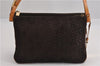 Authentic CELINE C Macadam Blason Shoulder Bag Suede Leather Brown 5075F