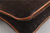 Authentic CELINE C Macadam Blason Shoulder Bag Suede Leather Brown 5075F