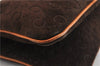 Authentic CELINE C Macadam Blason Shoulder Bag Suede Leather Brown 5075F