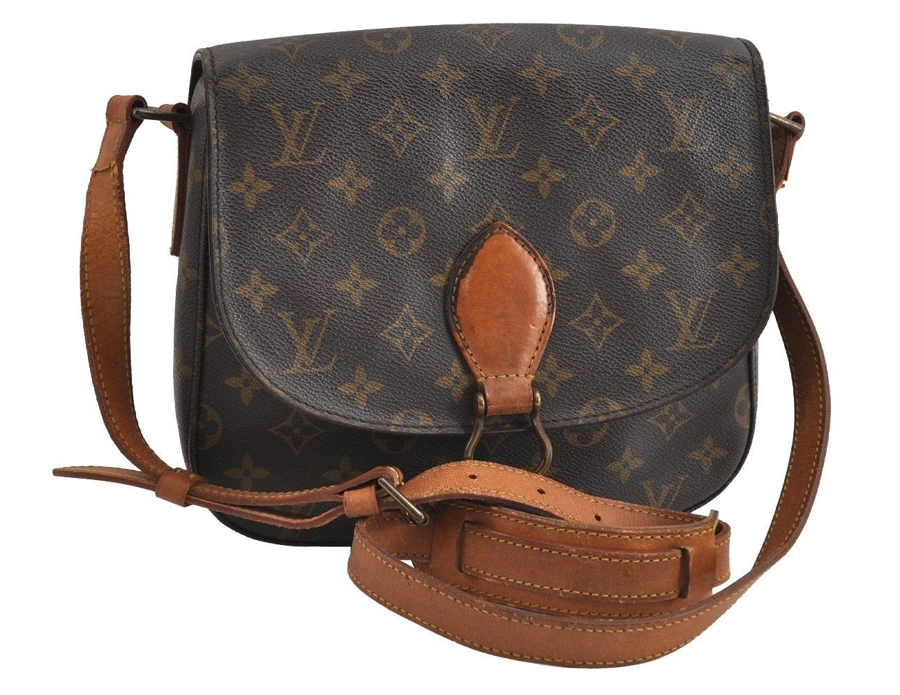 Authentic Louis Vuitton Monogram Saint Cloud GM M51242 Shoulder Cross Bag 5079I