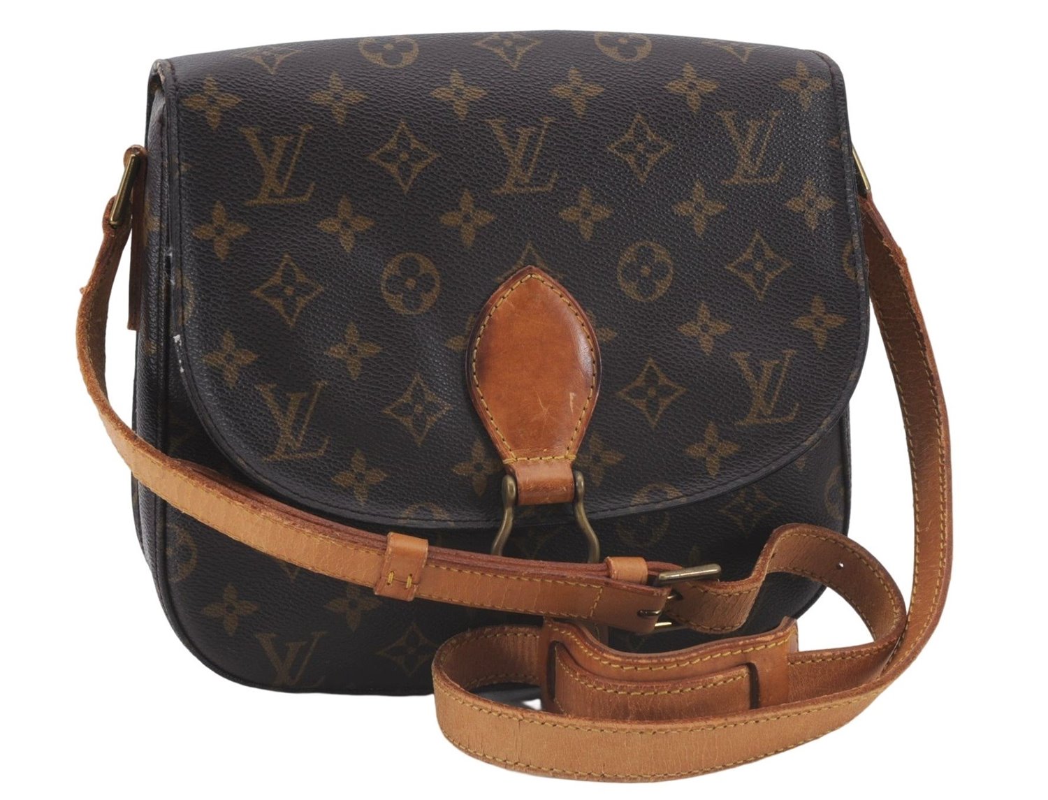 Auth Louis Vuitton Monogram Saint Cloud GM Shoulder Cross Bag M51242 LV 5080D