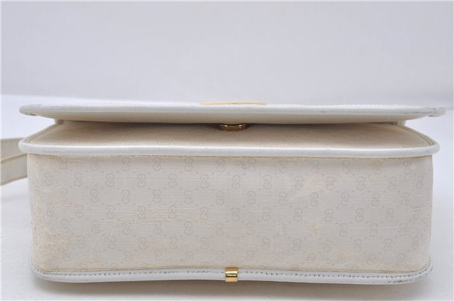 Auth GUCCI Sherry Line Micro GG PVC Leather Shoulder Cross Bag Purse White 5082D
