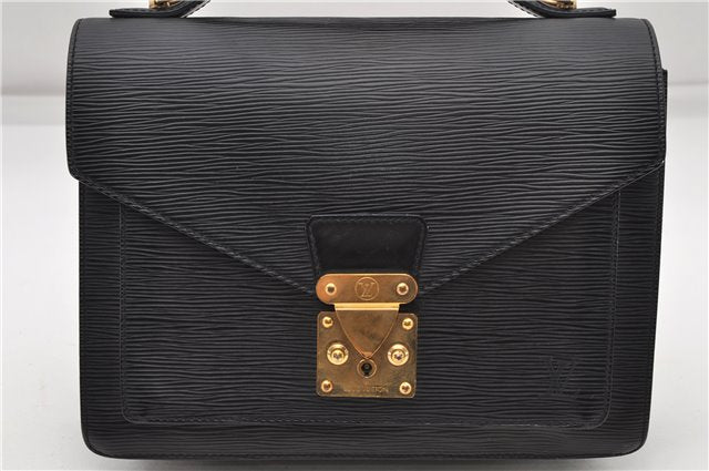 Authentic Louis Vuitton Epi Monceau 2Way Shoulder Hand Bag Black M52122 LV 5085D