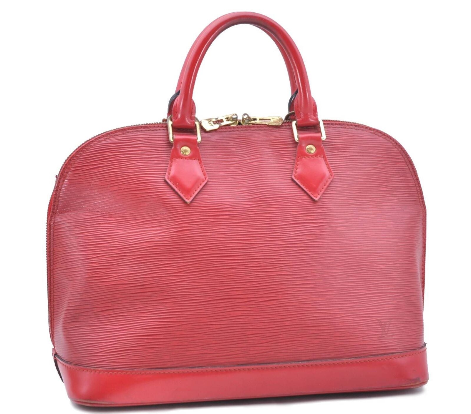 Authentic LOUIS VUITTON Epi Alma PM Hand Bag Red M52147 LV 5086B