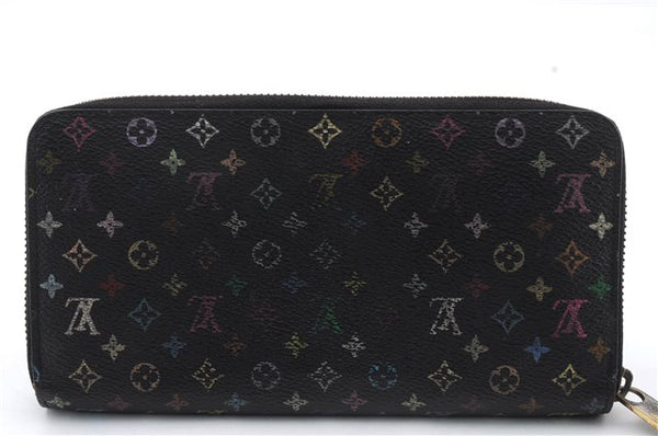 Auth LOUIS VUITTON Monogram Multicolor Zippy Wallet Purse Black M60243 LV 5087C