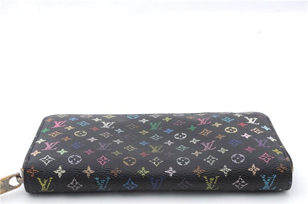 Auth LOUIS VUITTON Monogram Multicolor Zippy Wallet Purse Black M60243 LV 5087C