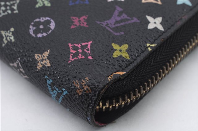 Auth LOUIS VUITTON Monogram Multicolor Zippy Wallet Purse Black M60243 LV 5087C