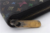 Auth LOUIS VUITTON Monogram Multicolor Zippy Wallet Purse Black M60243 LV 5087C