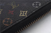 Auth LOUIS VUITTON Monogram Multicolor Zippy Wallet Purse Black M60243 LV 5087C