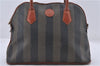 Authentic FENDI Pequin Hand Bag Purse PVC Leather Brown 5087D