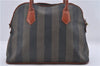 Authentic FENDI Pequin Hand Bag Purse PVC Leather Brown 5087D