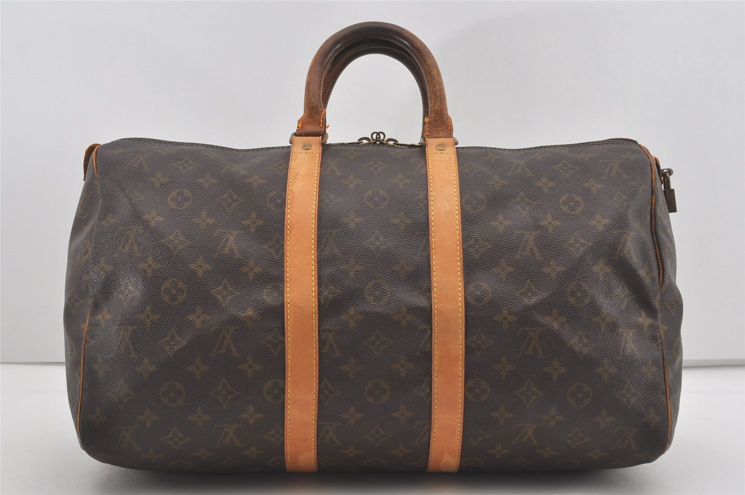 Auth Louis Vuitton Monogram Keepall 45 Travel Boston Bag Old Model LV Junk 5087I