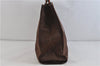 Authentic YVES SAINT LAURENT Logo Shoulder Tote Bag Nylon Leather Brown 5088C