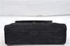 Authentic Salvatore Ferragamo Chain Hand Bag Purse Suede Black SF 5088D