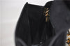 Authentic Salvatore Ferragamo Chain Hand Bag Purse Suede Black SF 5088D