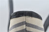 Authentic BURBERRY Stripe Canvas Leather Shoulder Hand Bag Ivory Navy 5090D