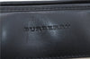 Authentic BURBERRY Stripe Canvas Leather Shoulder Hand Bag Ivory Navy 5090D