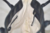 Authentic BURBERRY Stripe Canvas Leather Shoulder Hand Bag Ivory Navy 5090D