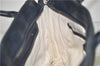 Authentic BURBERRY Stripe Canvas Leather Shoulder Hand Bag Ivory Navy 5090D