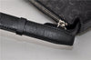 Authentic CELINE C Macadam Blason Shoulder Bag Purse Canvas Leather Black 5090F