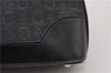 Authentic CELINE C Macadam Blason Shoulder Bag Purse Canvas Leather Black 5090F