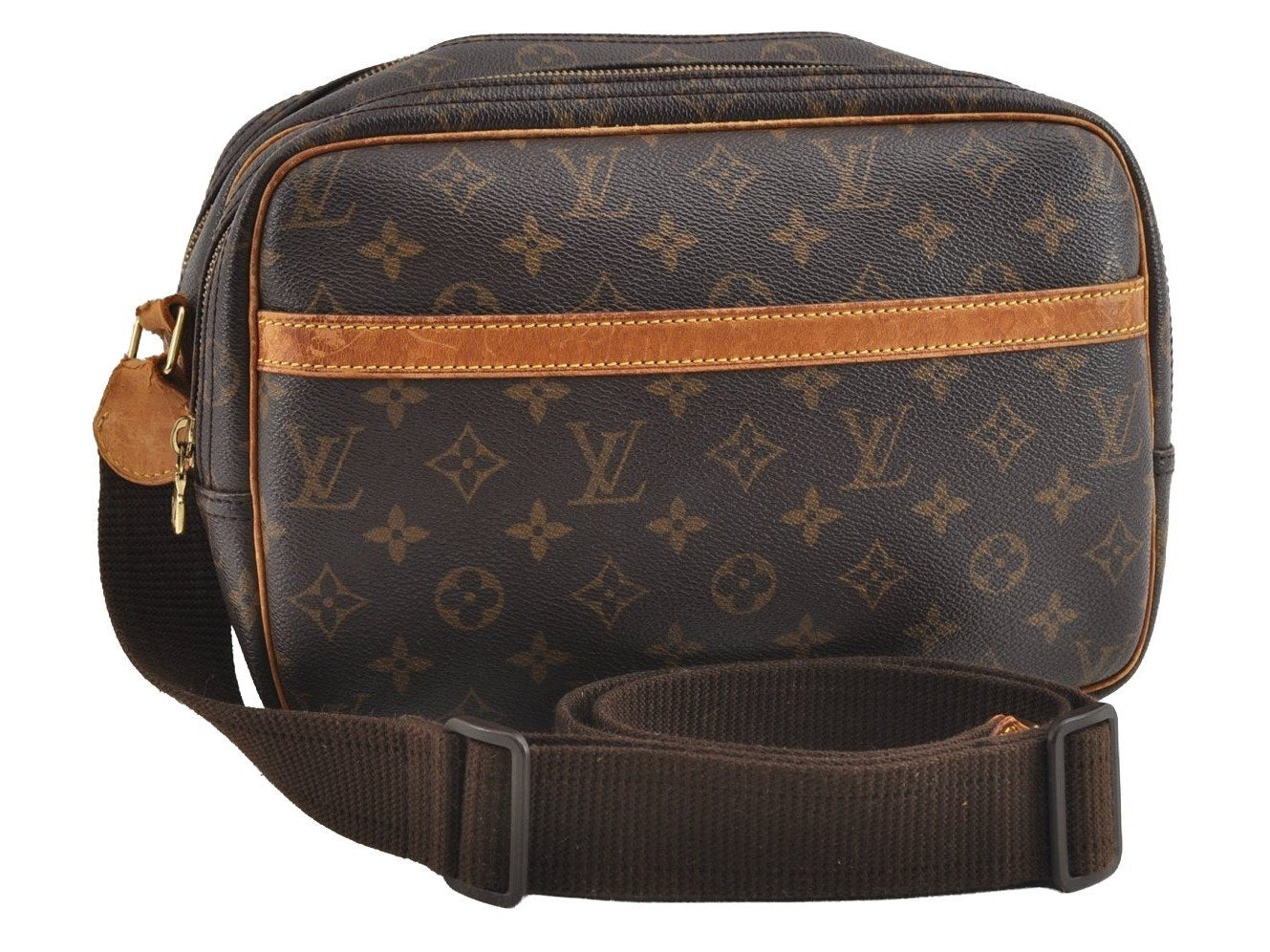 Authentic Louis Vuitton Monogram Reporter PM Shoulder Bag M45254 LV Junk 5090I
